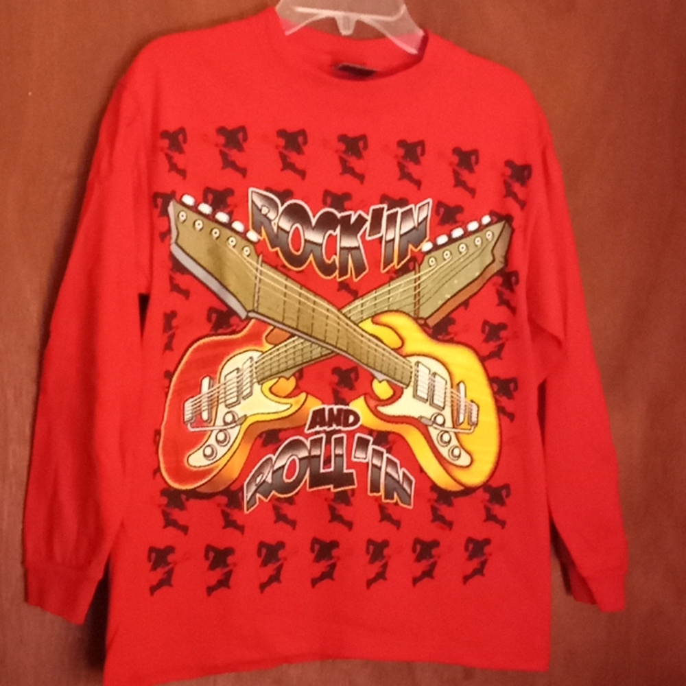 Boys Rock n' Roll Guitar Shirt Size 10